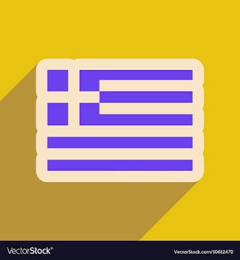 Flat web icon with long shadow flag of Greece vector image