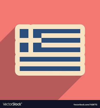 Flat web icon with long shadow flag of Greece vector image