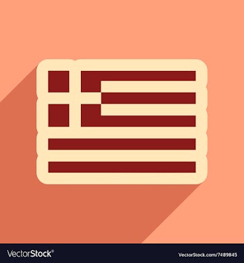 Flat web icon with long shadow flag of Greece vector image