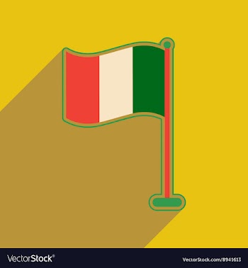Flat web icon with long shadow flag of Ireland vector image
