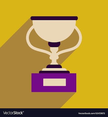 Flat web icon with long shadow football cup vector image