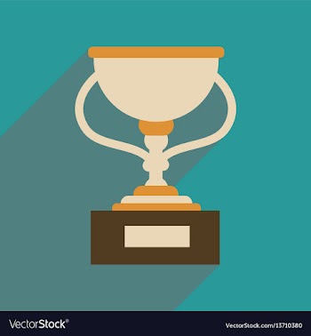 Flat web icon with long shadow football cup vector image