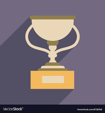 Flat web icon with long shadow football cup vector image