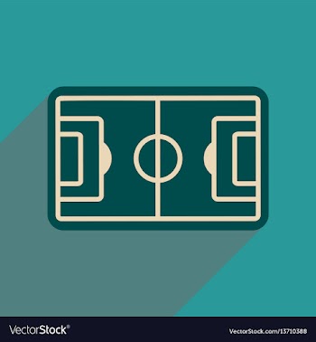 Flat web icon with long shadow football fiel vector image