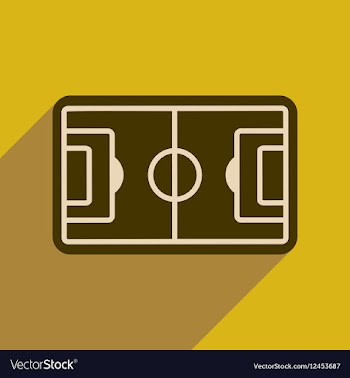 Flat web icon with long shadow football field vector image