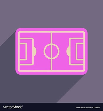 Flat web icon with long shadow football field vector image