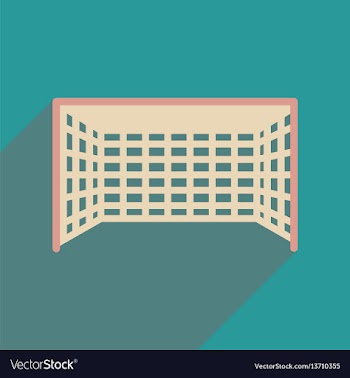 Flat web icon with long shadow football goa vector image