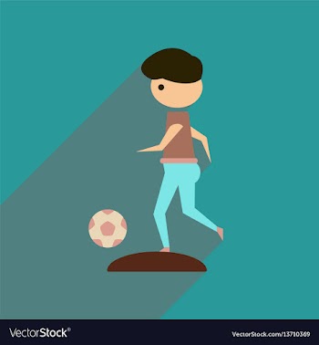 Flat web icon with long shadow football playe vector image