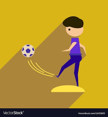 Flat web icon with long shadow football player vector image