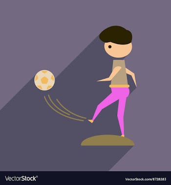 Flat web icon with long shadow football player vector image