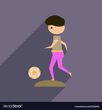 Flat web icon with long shadow football player vector image
