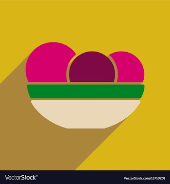 Flat web icon with long shadow fruit dish vector image
