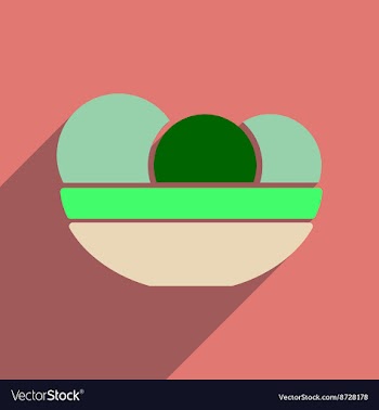 Flat web icon with long shadow fruit dish vector image