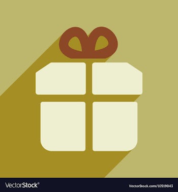 Flat web icon with long shadow gift vector image