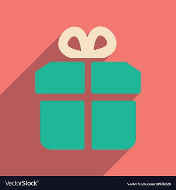 Flat web icon with long shadow gift vector image