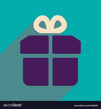 Flat web icon with long shadow gift vector image