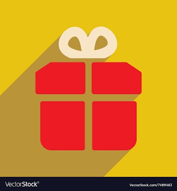 Flat web icon with long shadow gift vector image