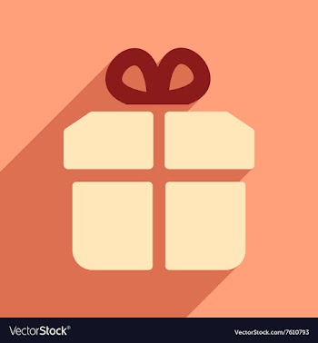 Flat web icon with long shadow gift vector image
