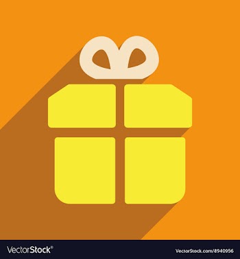Flat web icon with long shadow gift vector image