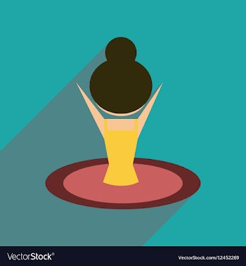 Flat web icon with long shadow girl in swimsuit vector image