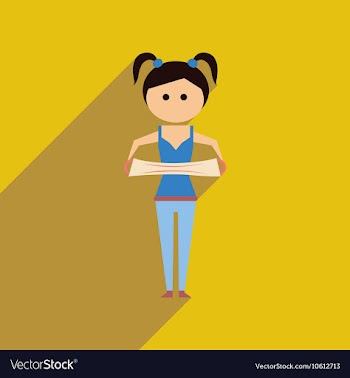 Flat web icon with long shadow girl stretching vector image