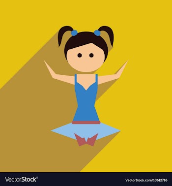 Flat web icon with long shadow girl stretching vector image