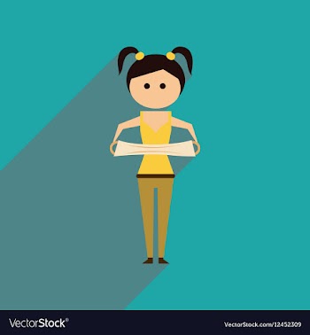 Flat web icon with long shadow girl stretching vector image