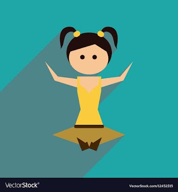 Flat web icon with long shadow girl stretching vector image