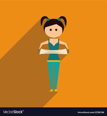 Flat web icon with long shadow girl stretching vector image