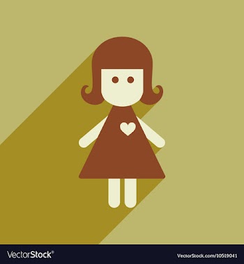 Flat web icon with long shadow girl vector image