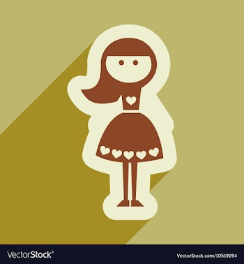Flat web icon with long shadow girl vector image