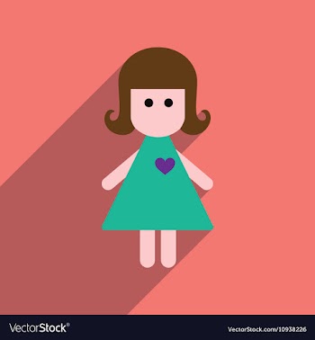 Flat web icon with long shadow girl vector image