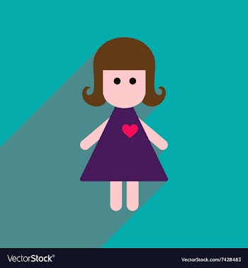 Flat web icon with long shadow girl vector image
