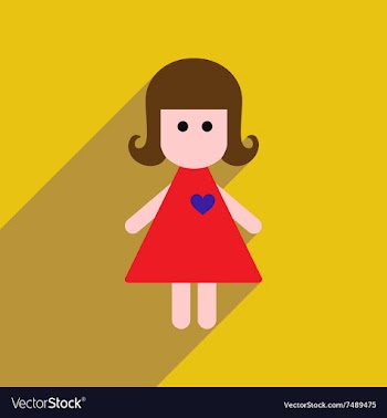 Flat web icon with long shadow girl vector image