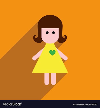 Flat web icon with long shadow girl vector image