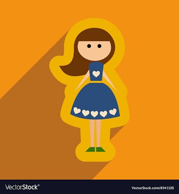 Flat web icon with long shadow girl vector image