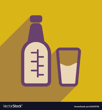 Flat web icon with long shadow glass bottle vector image