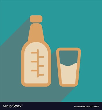 Flat web icon with long shadow glass bottle vector image