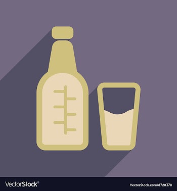 Flat web icon with long shadow glass bottle vector image