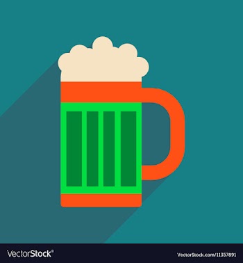 Flat web icon with long shadow glass of beer vector image