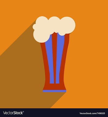 Flat web icon with long shadow glass of beer vector image