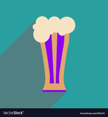 Flat web icon with long shadow glass of beer vector image