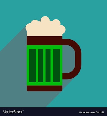 Flat web icon with long shadow glass of beer vector image