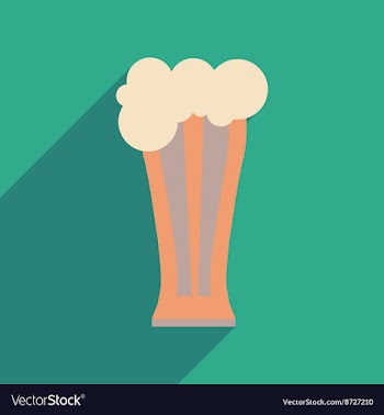 Flat web icon with long shadow glass of beer vector image