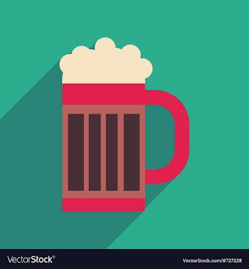 Flat web icon with long shadow glass of beer vector image