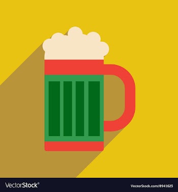 Flat web icon with long shadow glass of beer vector image