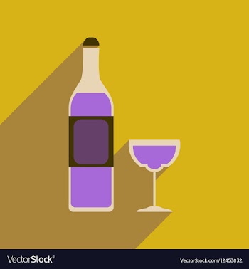 Flat web icon with long shadow glass of wine vector image