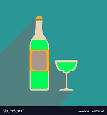 Flat web icon with long shadow glass of wine vector image