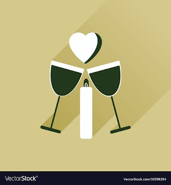 Flat web icon with long shadow glasses of wine vector image