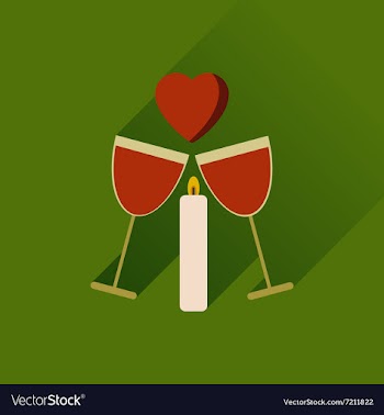 Flat web icon with long shadow glasses of wine vector image